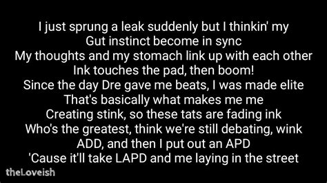 a rap freestyle|lyrical content of freestyle rap.